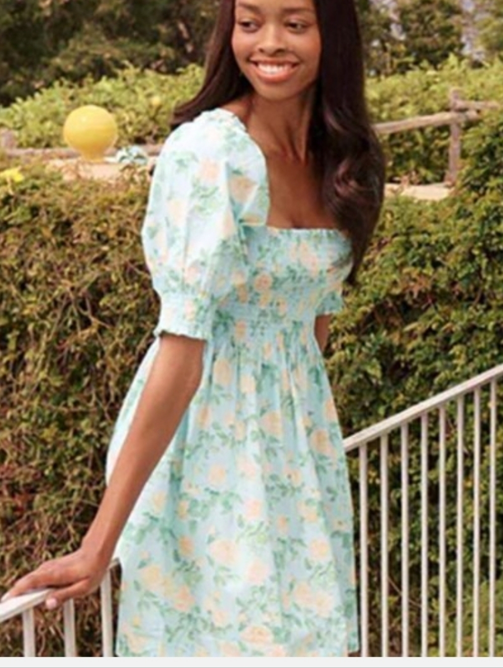 Hill House Athena Nap Dress in "Blue Roses Poplin" size small NWOT - Picture 3 of 12